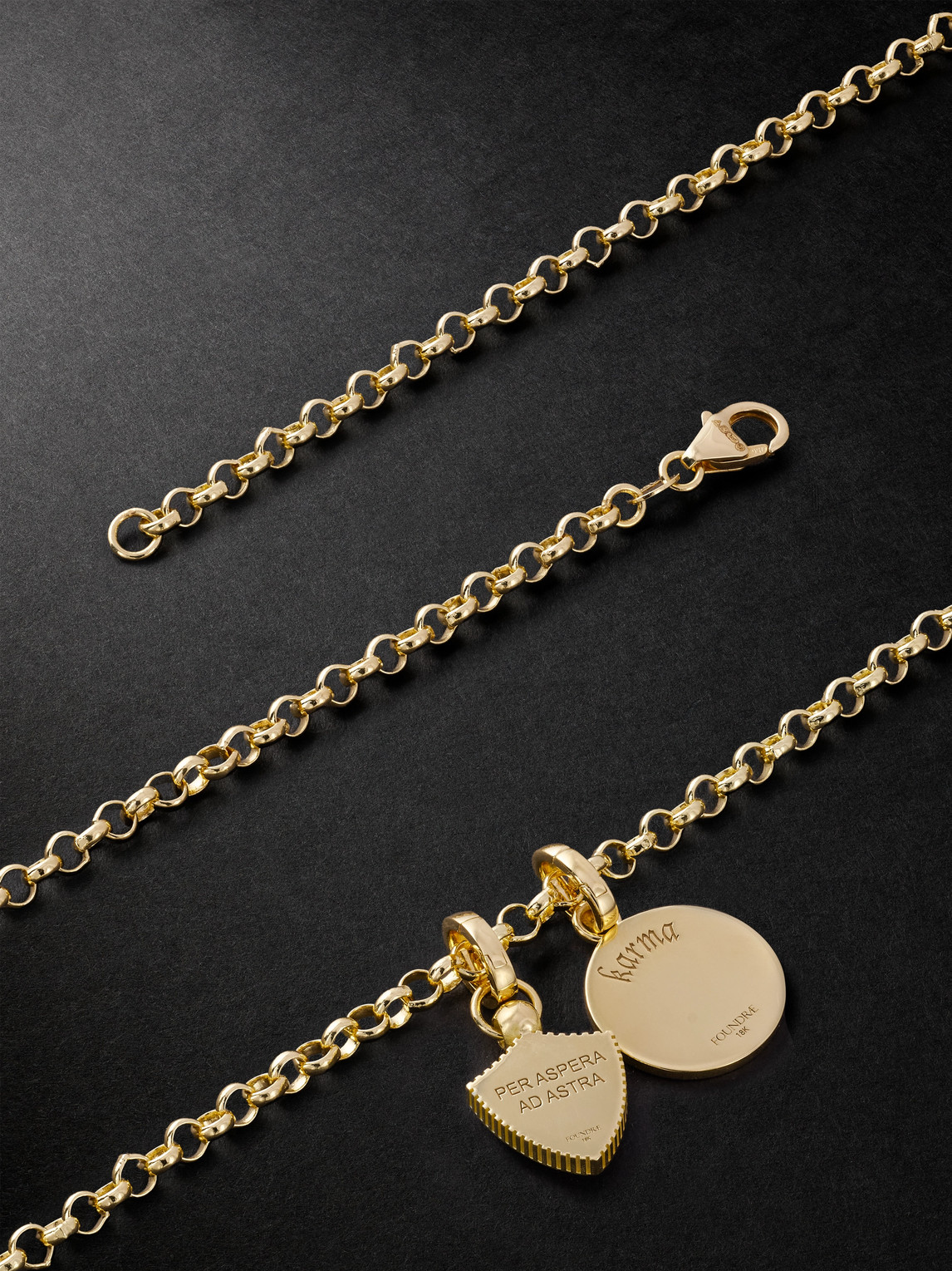  Foundrae - Karma Per Aspera Ad Astra Medium 18-karat Gold, Enamel And Diamond Necklace - Men - Gold 