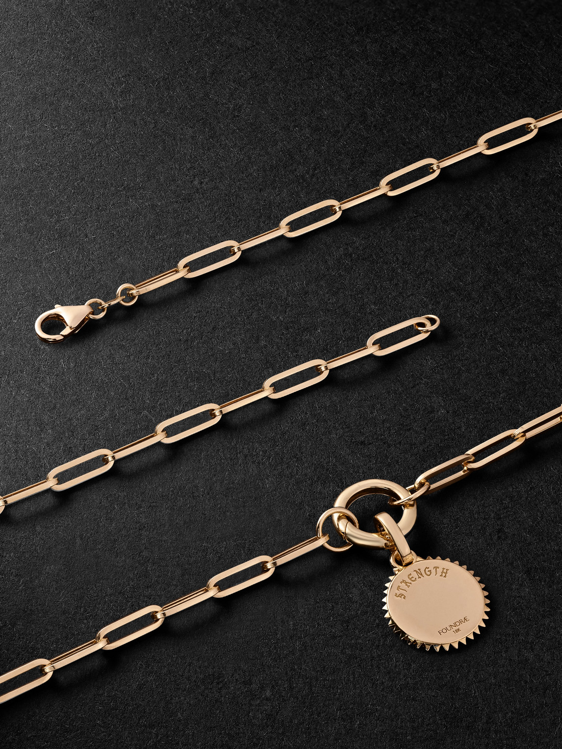 Foundrae Solar, Lunar And Classic Fob Open Clip 18-karat Gold, Enamel Diamond Pendant Necklace In Gold