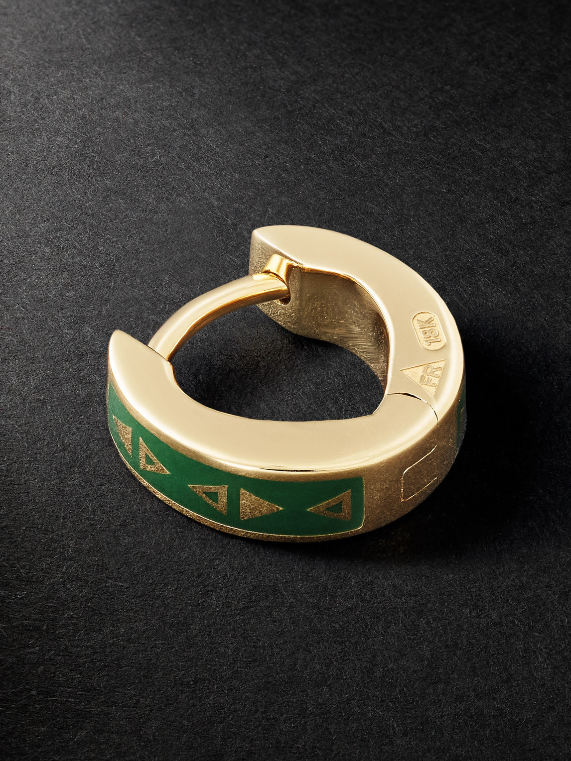 Foundrae Protection Tenet 18-karat Gold Ceramic Earring