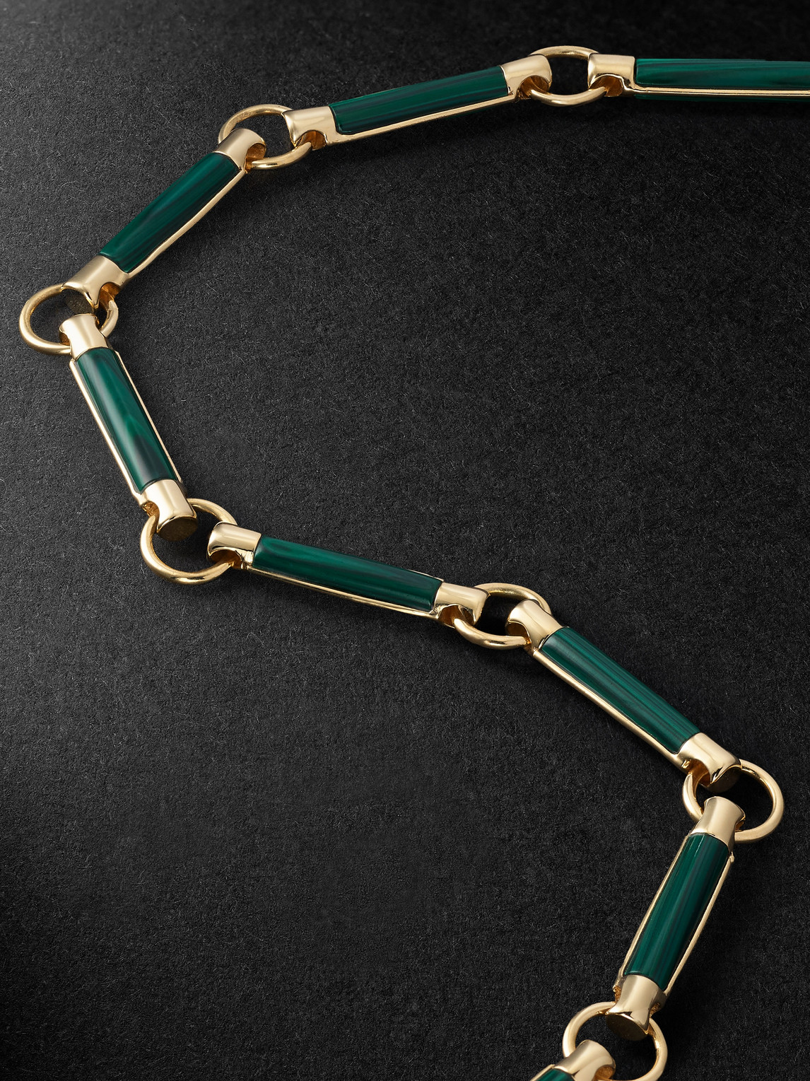 Foundrae 18-karat Gold Malachite Chain Bracelet In Gold