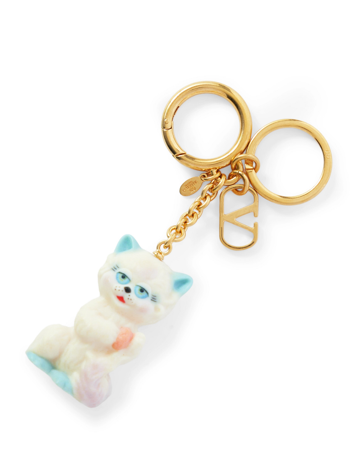 Valentino Garavani Le Chat De La Maison Gold-tone And Plastic Key Fob
