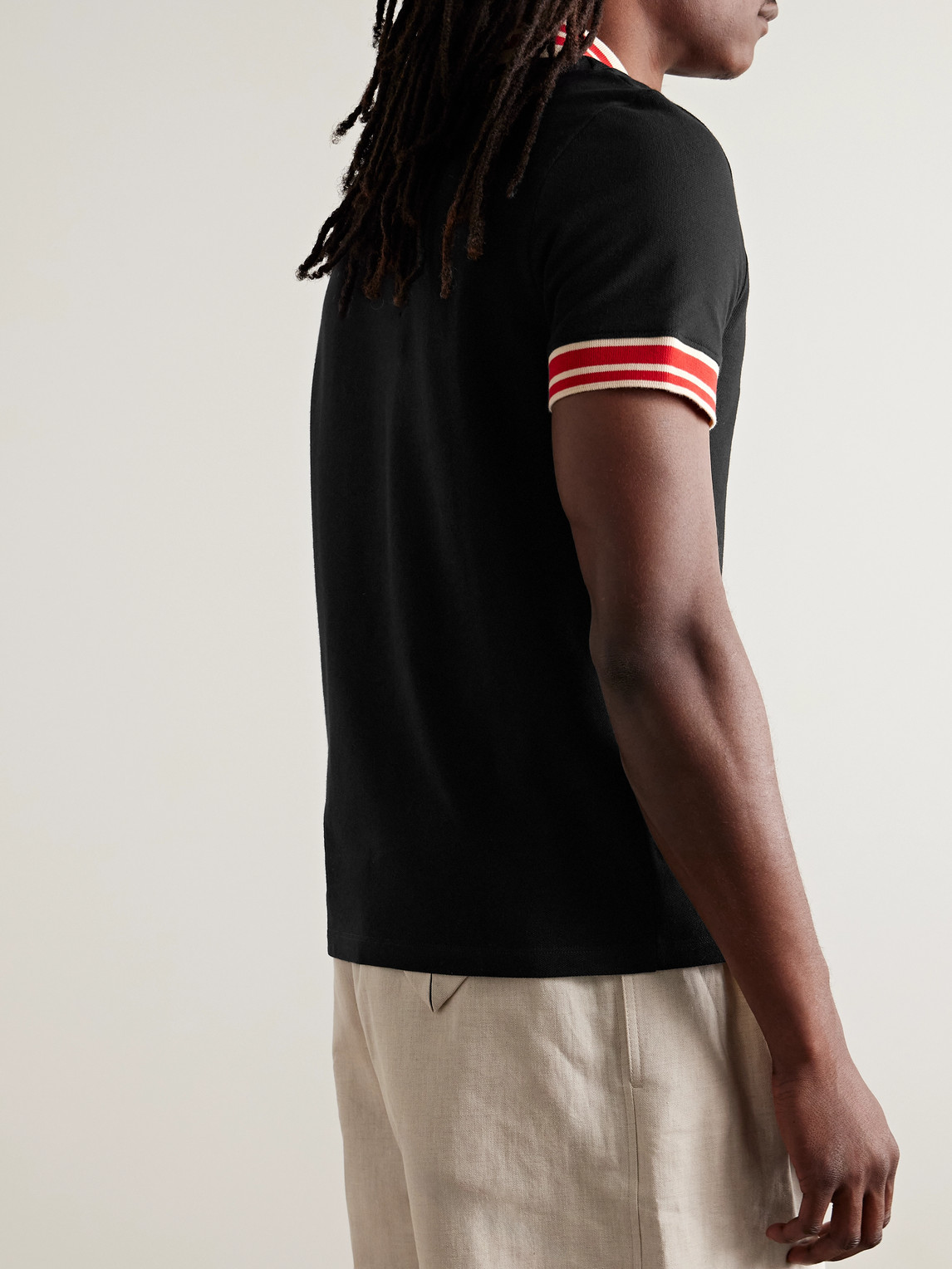 Valentino Vlogo Signature Cotton Polo Shirt In Black