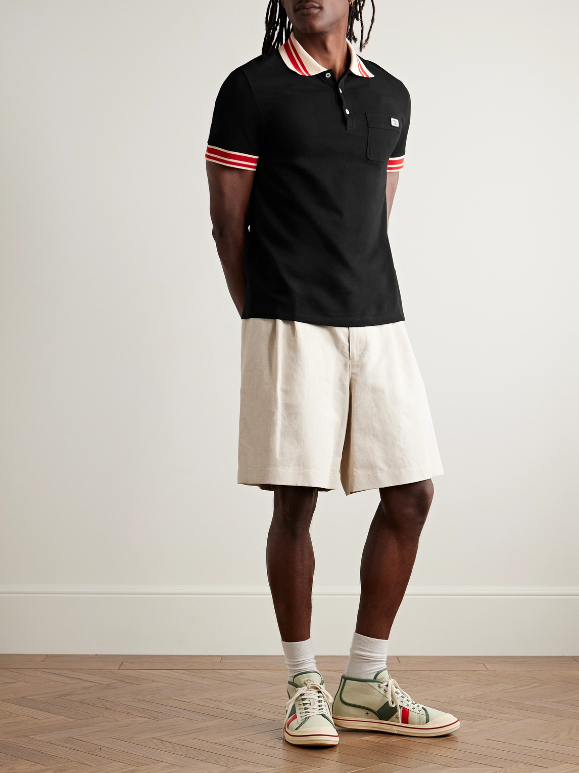 Valentino Vlogo Signature Cotton Polo Shirt In Black