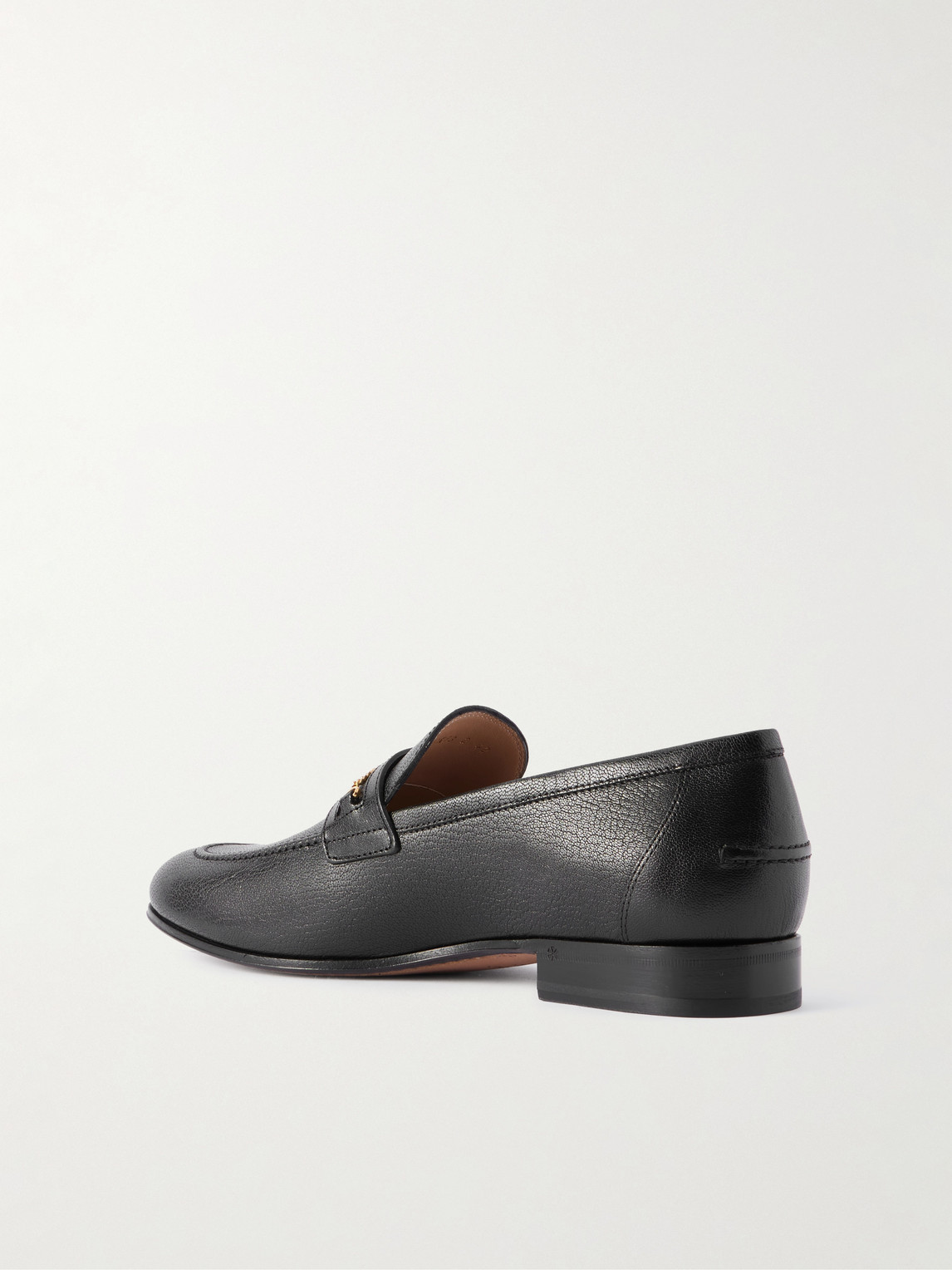 Valentino Logo-embellished Full-grain Leather Loafers