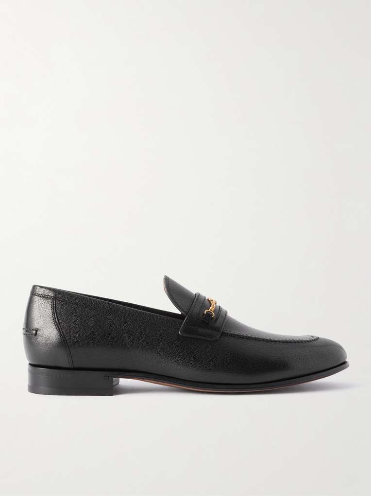 Valentino Garavani — Logo-Embellished Full-Grain Leather Loafers