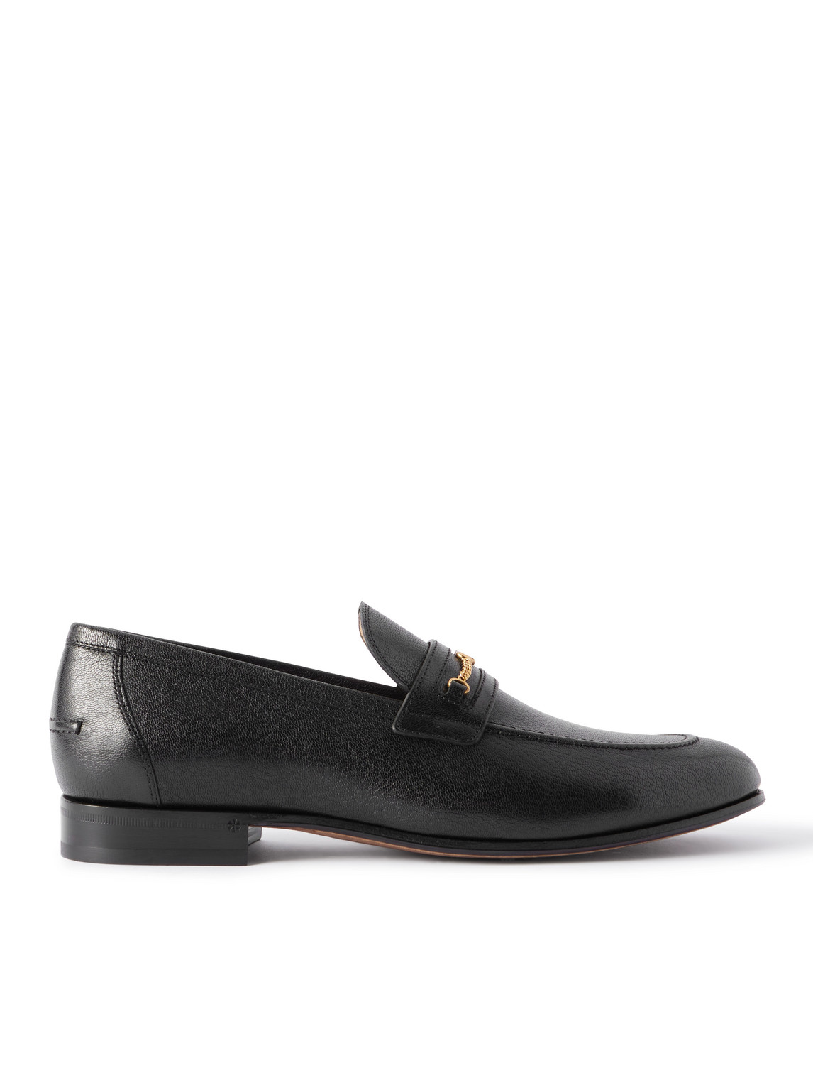 Valentino Garavani Logo-embellished Full-grain Leather Loafers