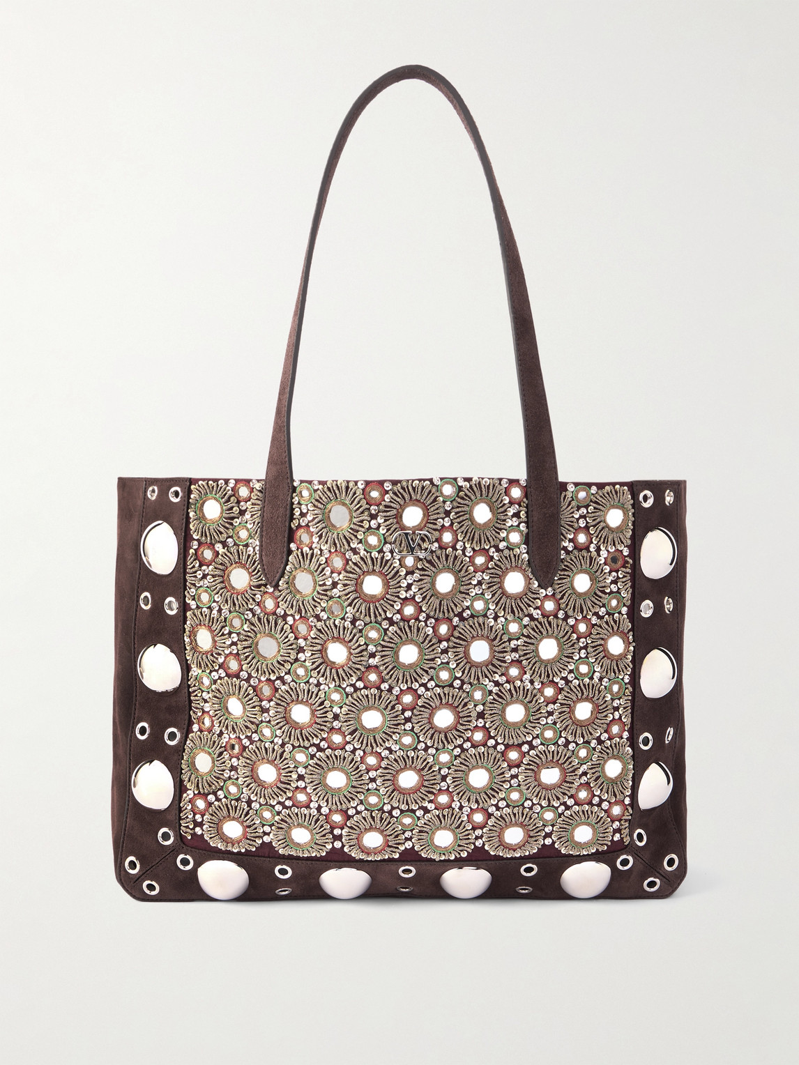 Valentino Garavani Nellcôte Embelished Suede Tote Bag