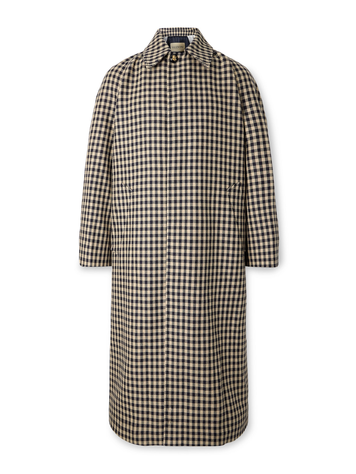 Valentino Gingham Cotton And Wool-blend Coat In Pink
