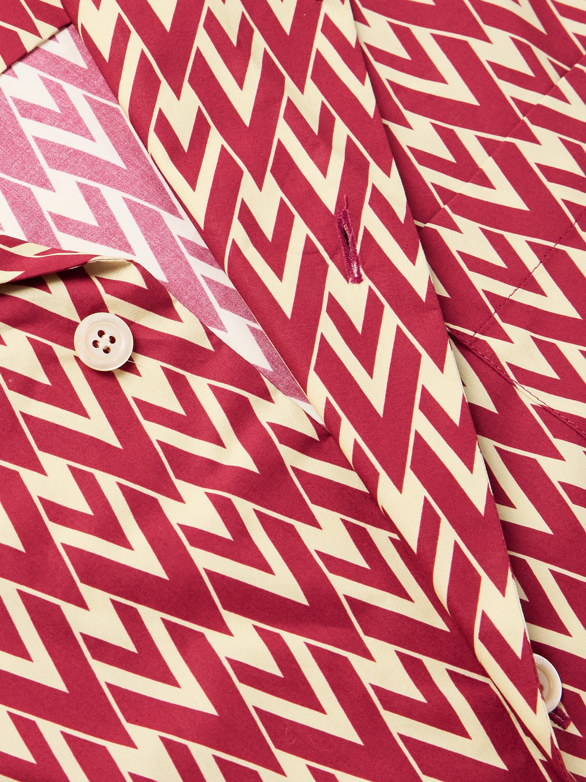 Valentino Camp-collar Printed Cotton-twill Shirt In Pink