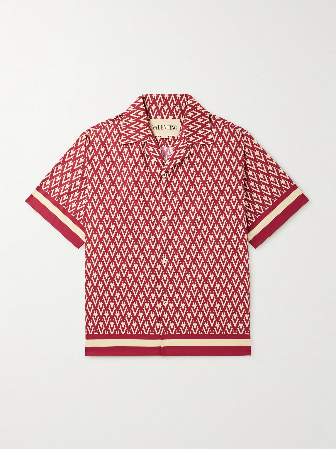 Valentino Garavani Camp-Collar Printed Cotton-Twill Shirt - Men