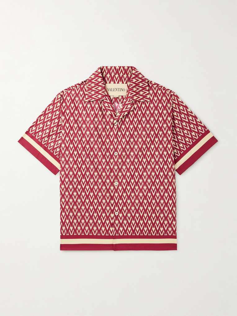 Valentino Garavani — Camp-Collar Printed Cotton-Twill Shirt