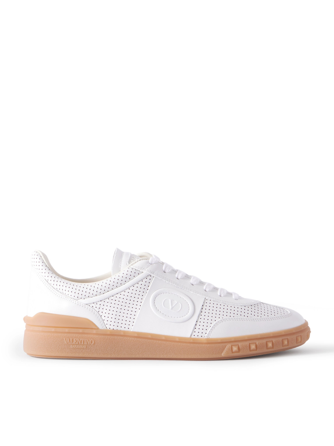 Valentino Garavani Upvillage Perforated Leather Sneakers In White