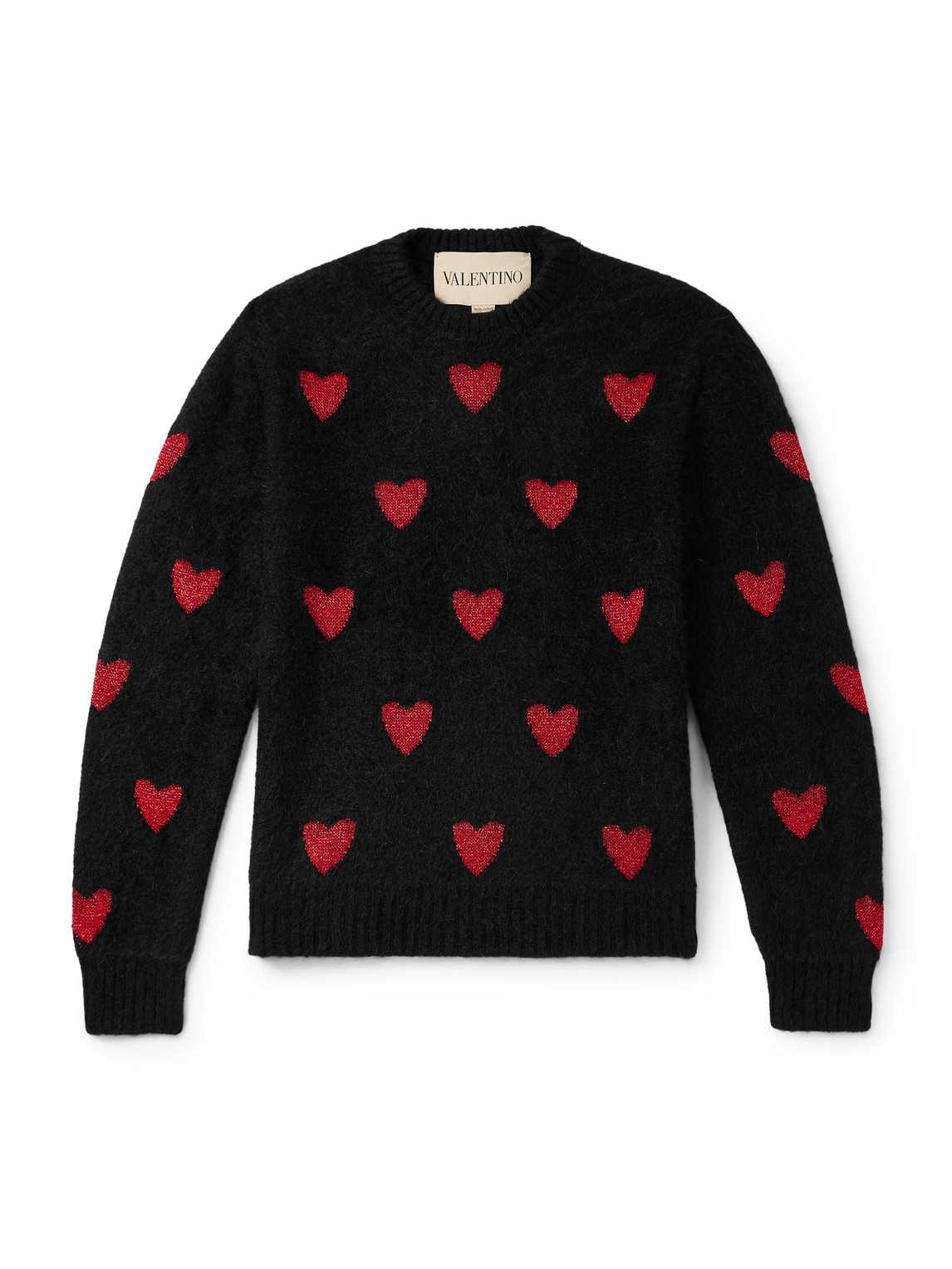 Jacquard-Knit Metallic Wool-Blend Sweater