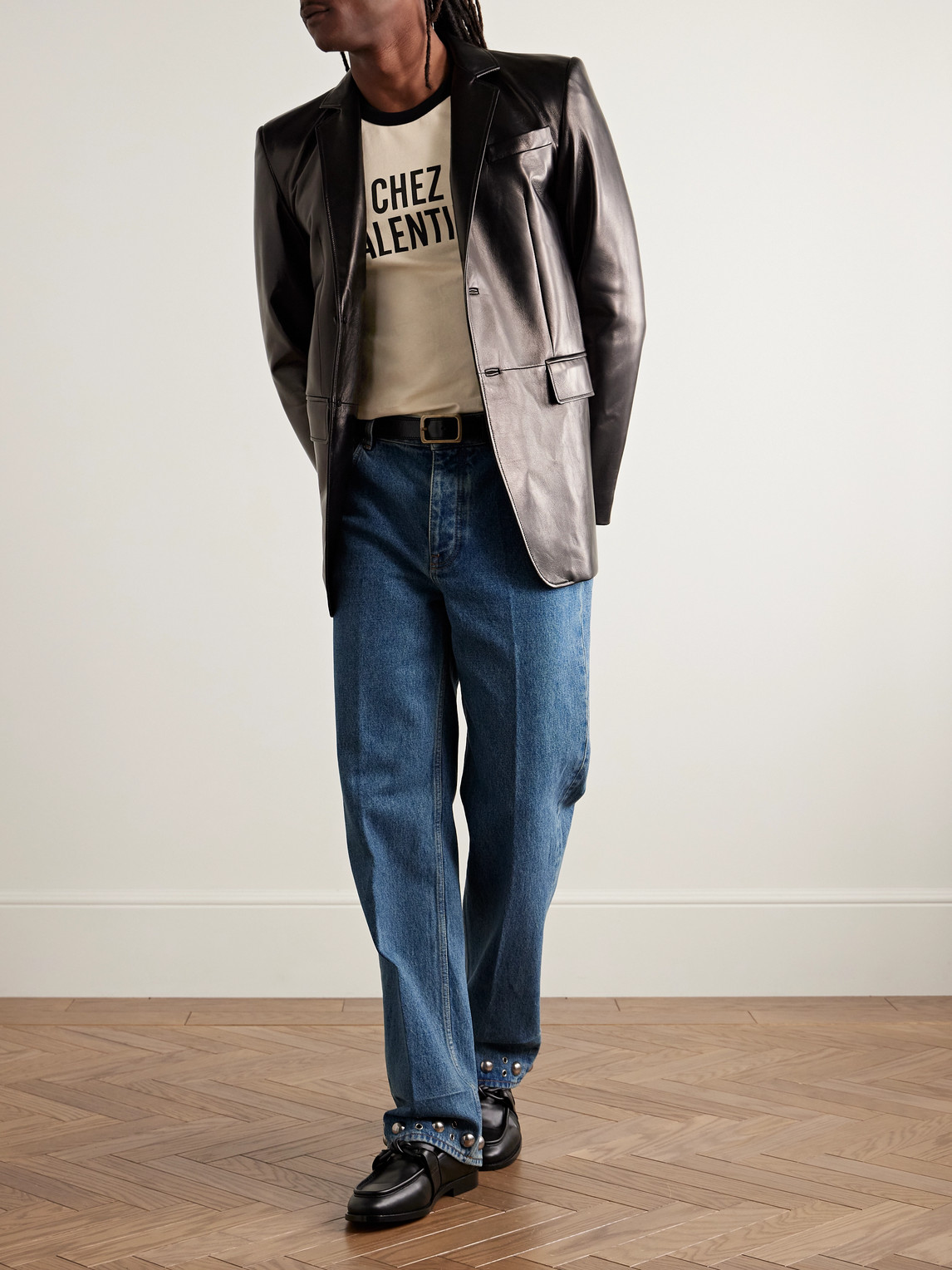 Valentino Sleeve Contrast Graphic Print Crew Neck