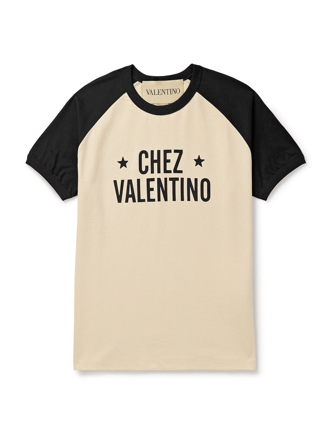 Valentino Sleeve Contrast Graphic Print Crew Neck