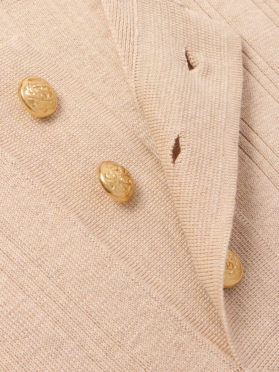 Valentino Garavani Fine-knit Polo Jumper In Neutral