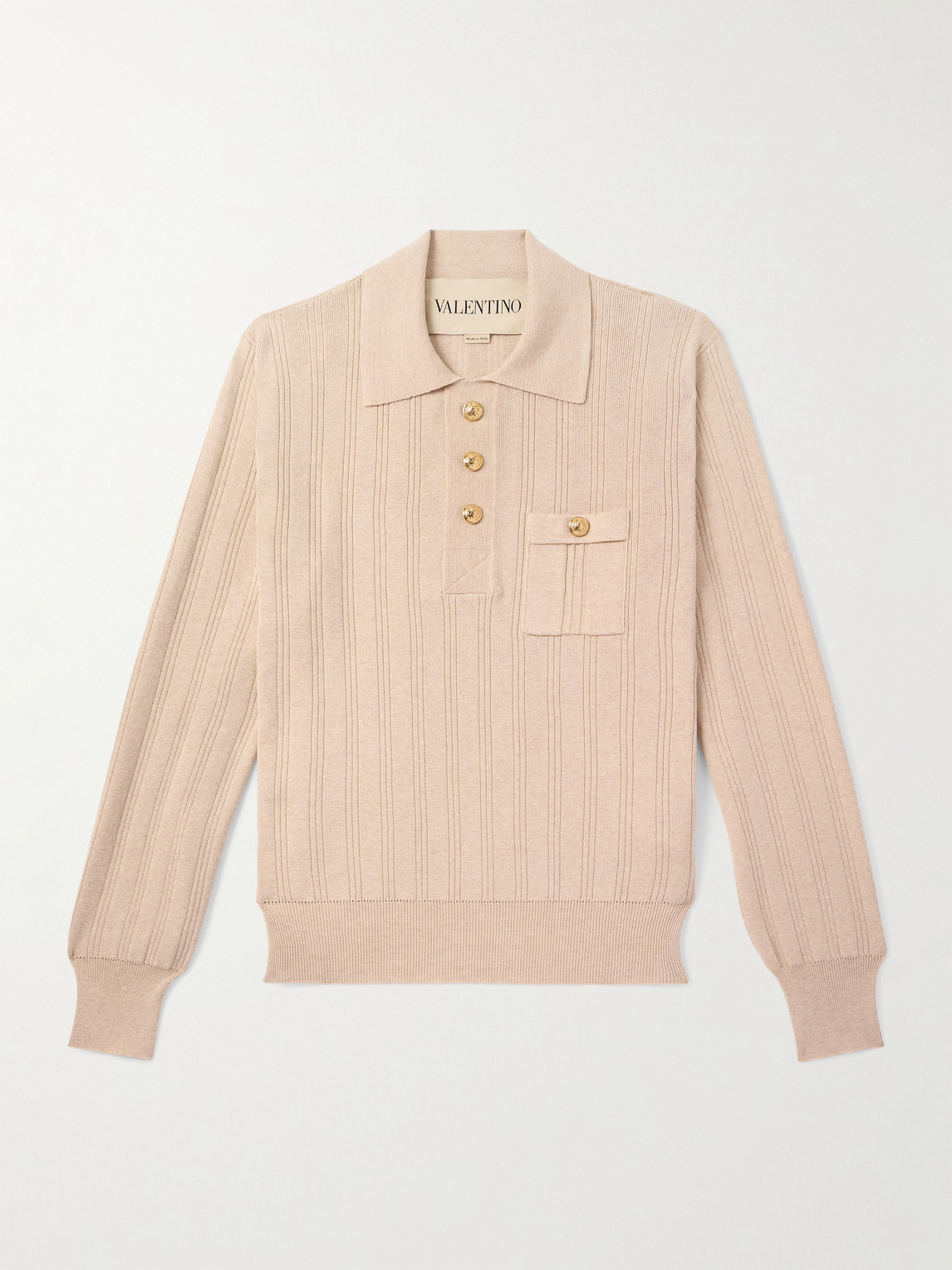 Valentino Garavani Ribbed Cotton Polo hirt - Men