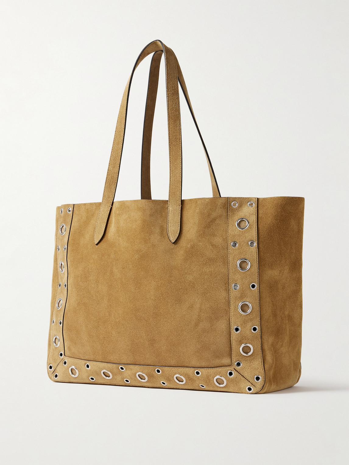 Valentino Nellcôte Large Embellished Suede Tote Bag In Brown