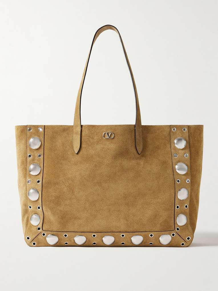 Valentino Garavani — Nellcôte Large Embellished Suede Tote Bag