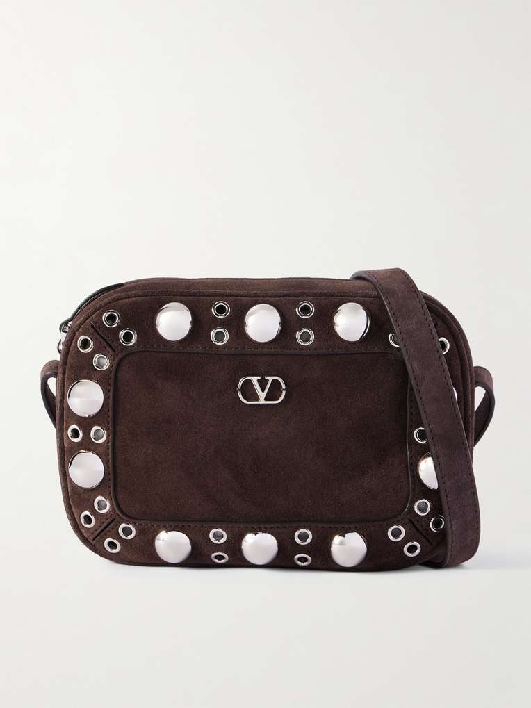 Valentino Garavani — Nellcôte Embellished Suede Messenger Bag