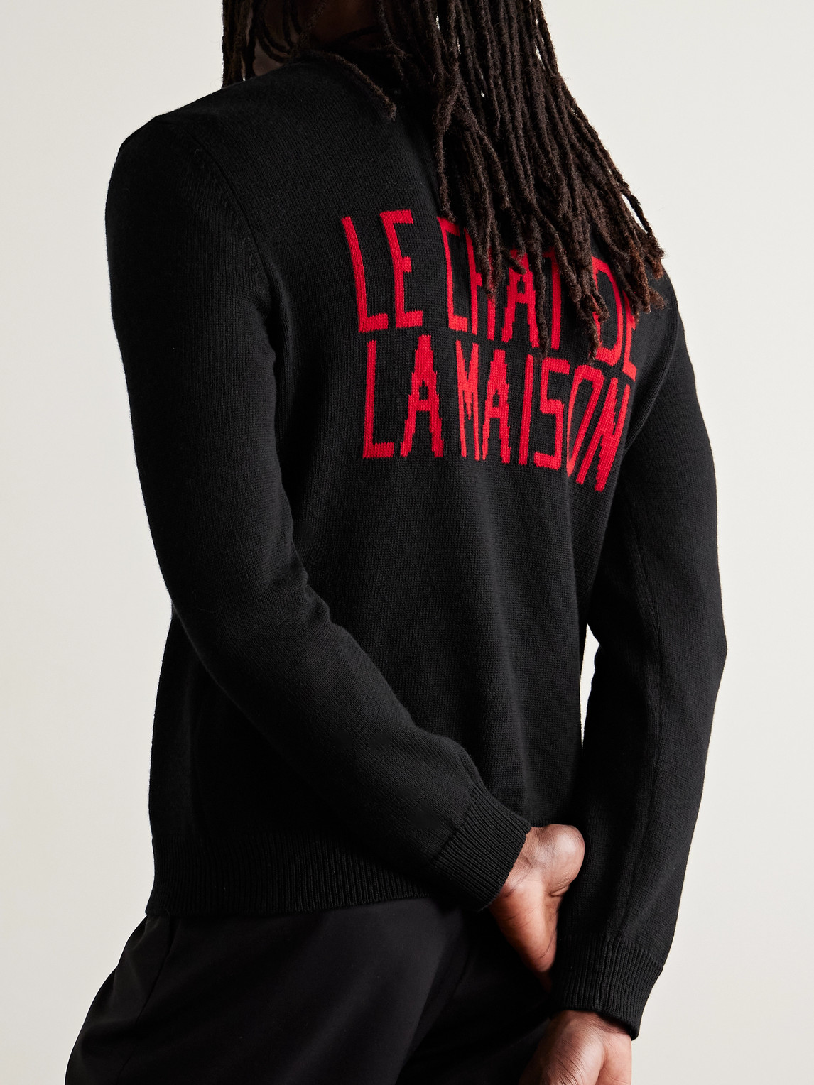 Valentino Garavani Sweater With Le Chat De La Maison Patch In Black