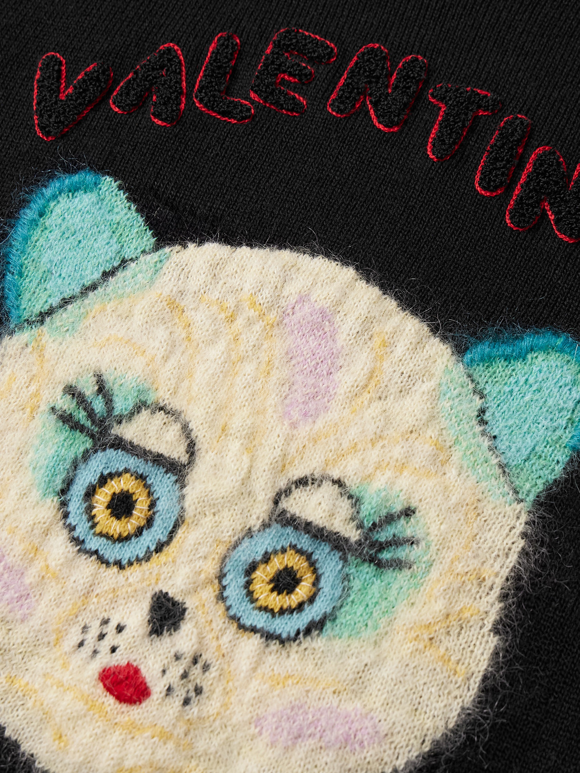 Valentino Garavani Sweater With Le Chat De La Maison Patch In Black
