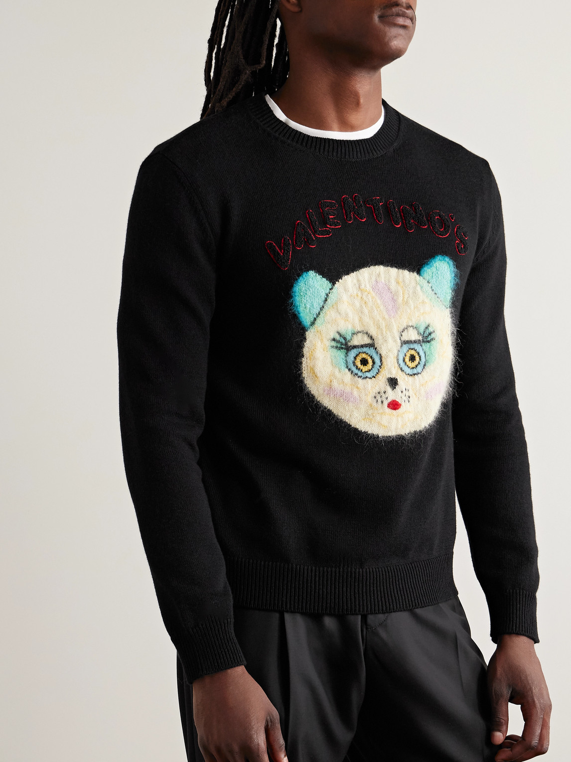 Valentino Garavani Sweater With Le Chat De La Maison Patch In Black