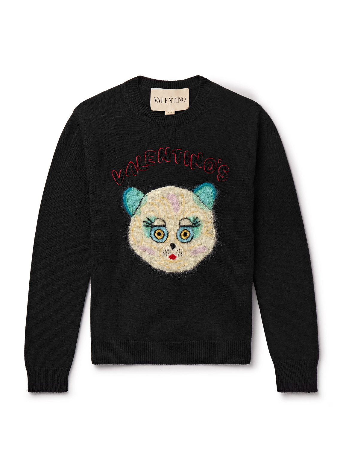 Valentino Garavani Sweater With Le Chat De La Maison Patch In Black