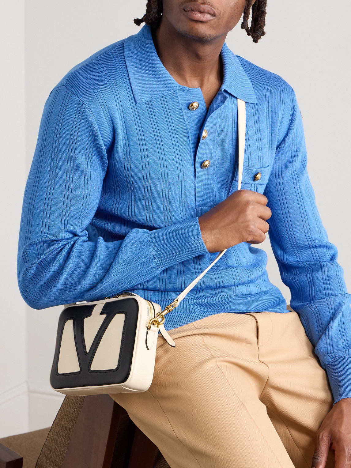 Valentino Viva Superstar Two-tone Leather Messenger Bag