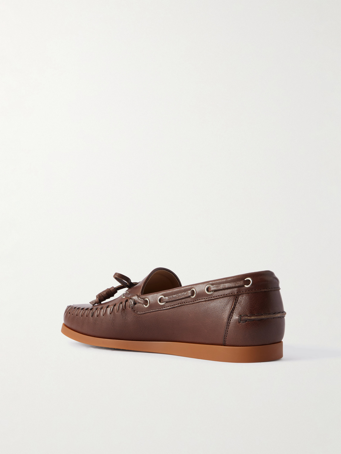 Valentino Garavani Brown Leather Palm Avenue Loafers