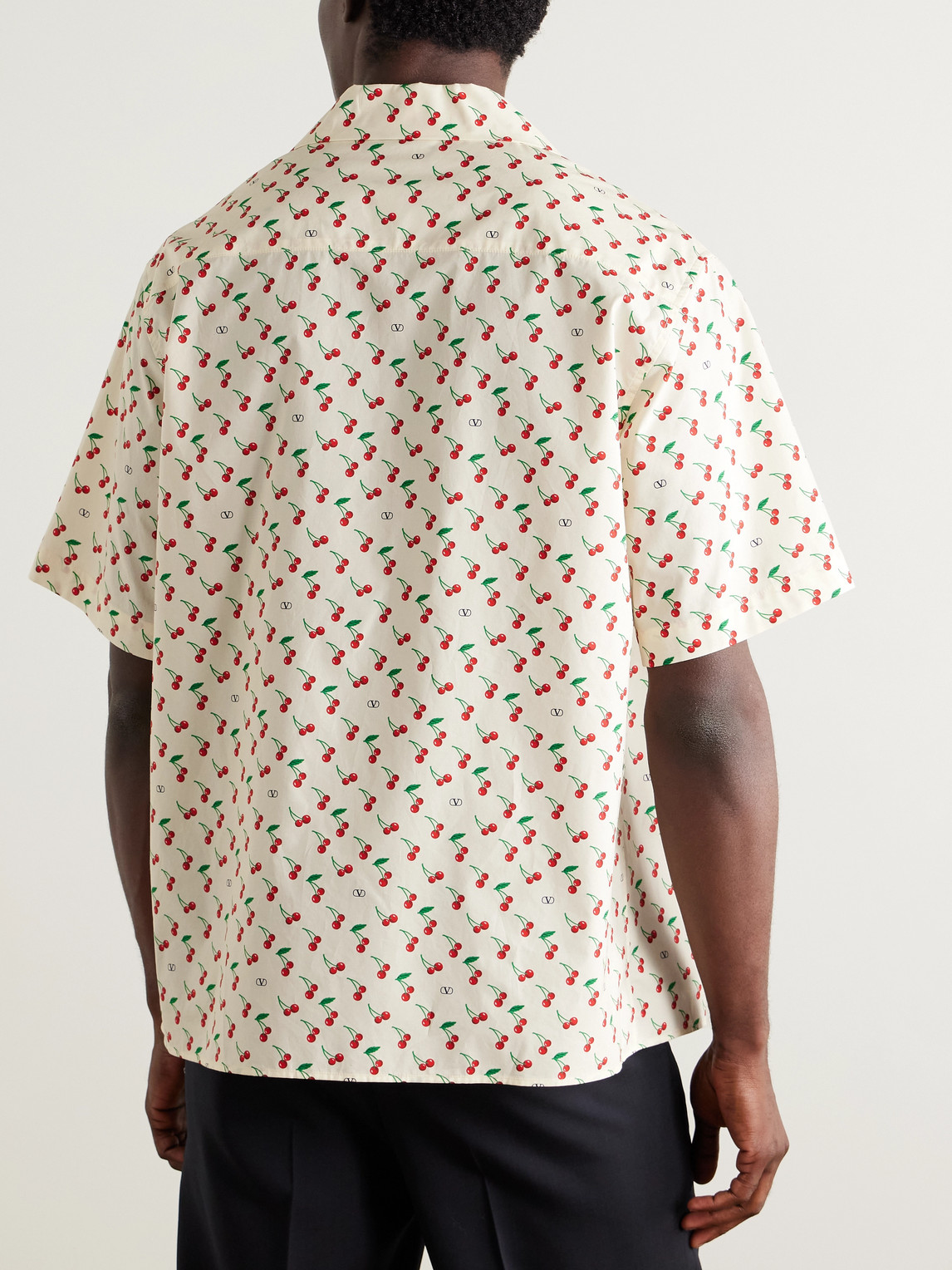 Valentino Cotton Poplin Bowling Shirt With Cherryfic Print