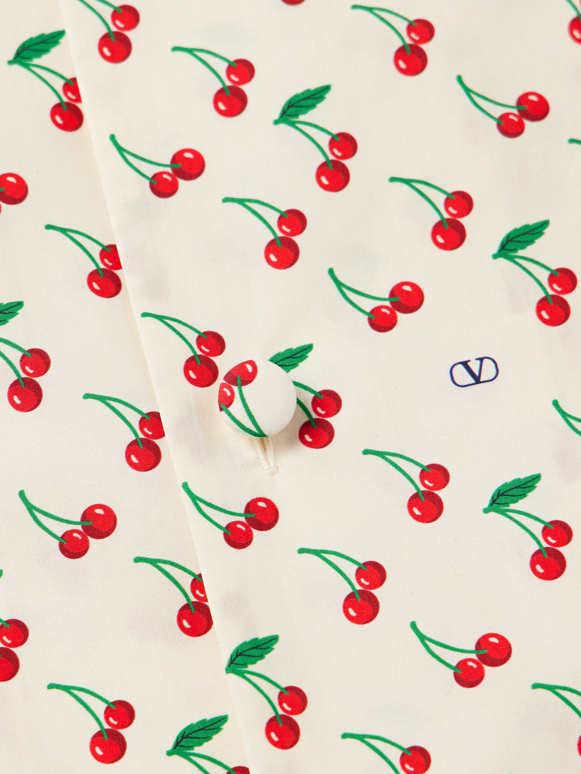Valentino Cotton Poplin Bowling Shirt With Cherryfic Print