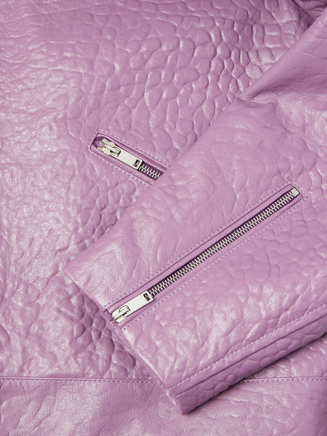 Jil Sander Pebble-grain Leather Jacket In Purple