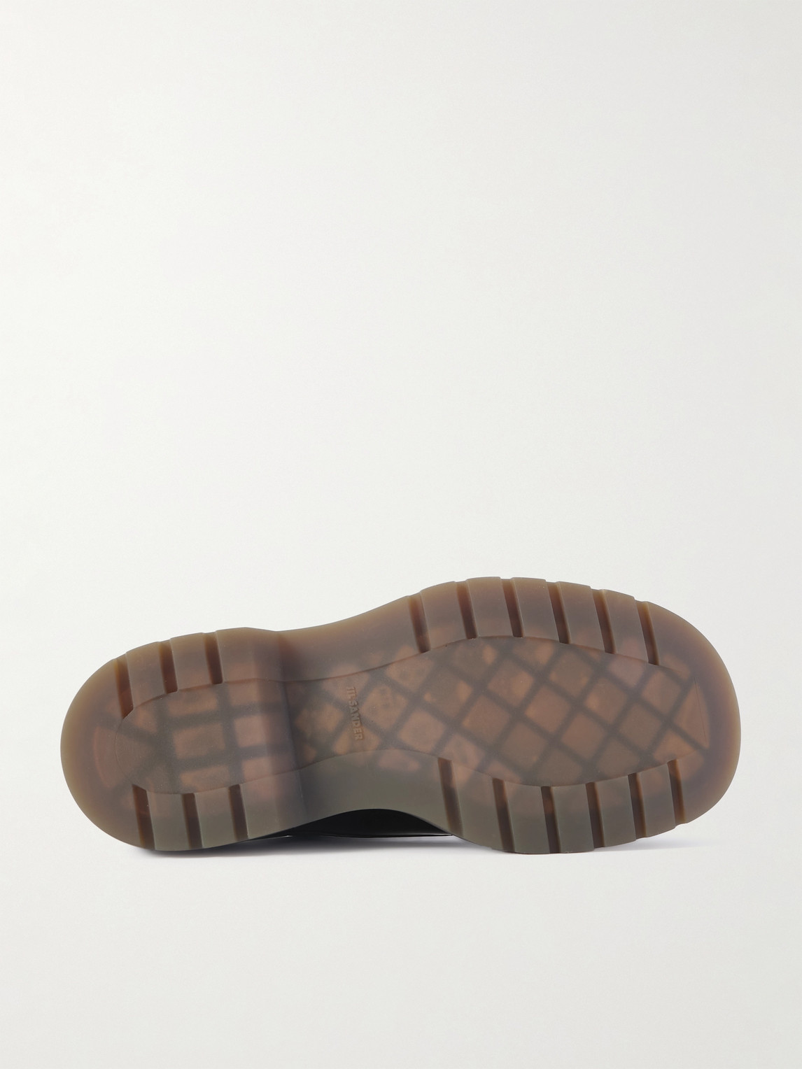 Jil Sander Round Toe Leather Lace-up Shoes With Chunky Sole In Black