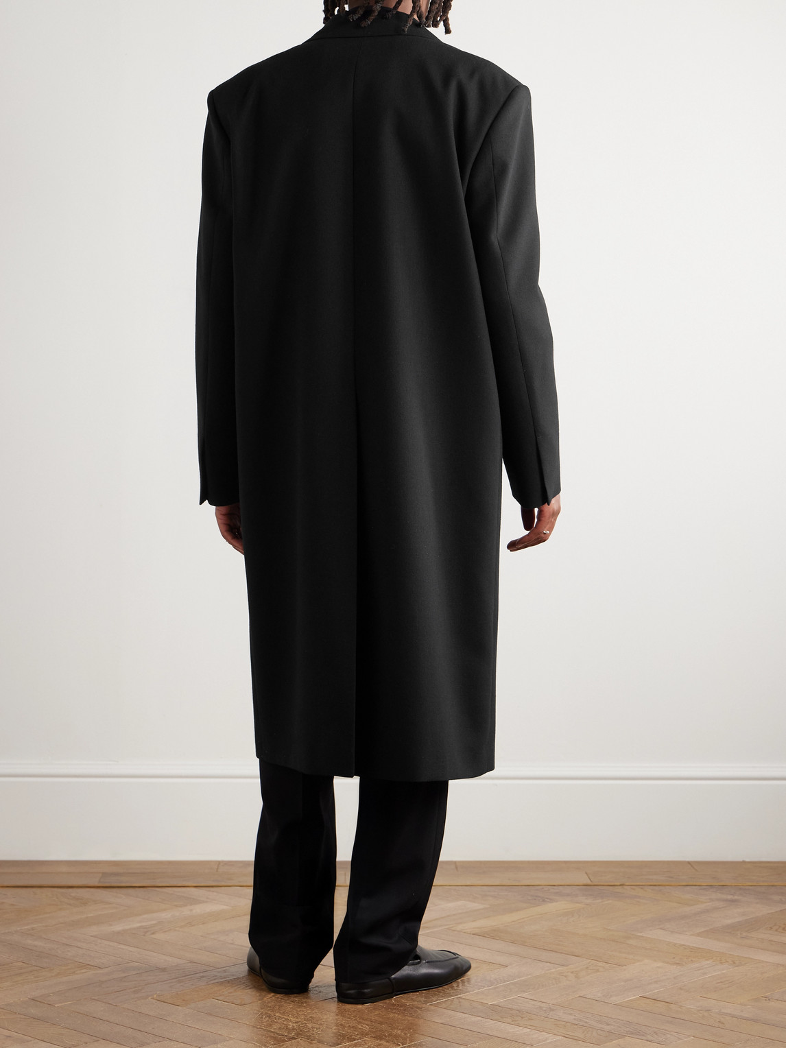 Jil Sander Oversized Wool Coat In Black