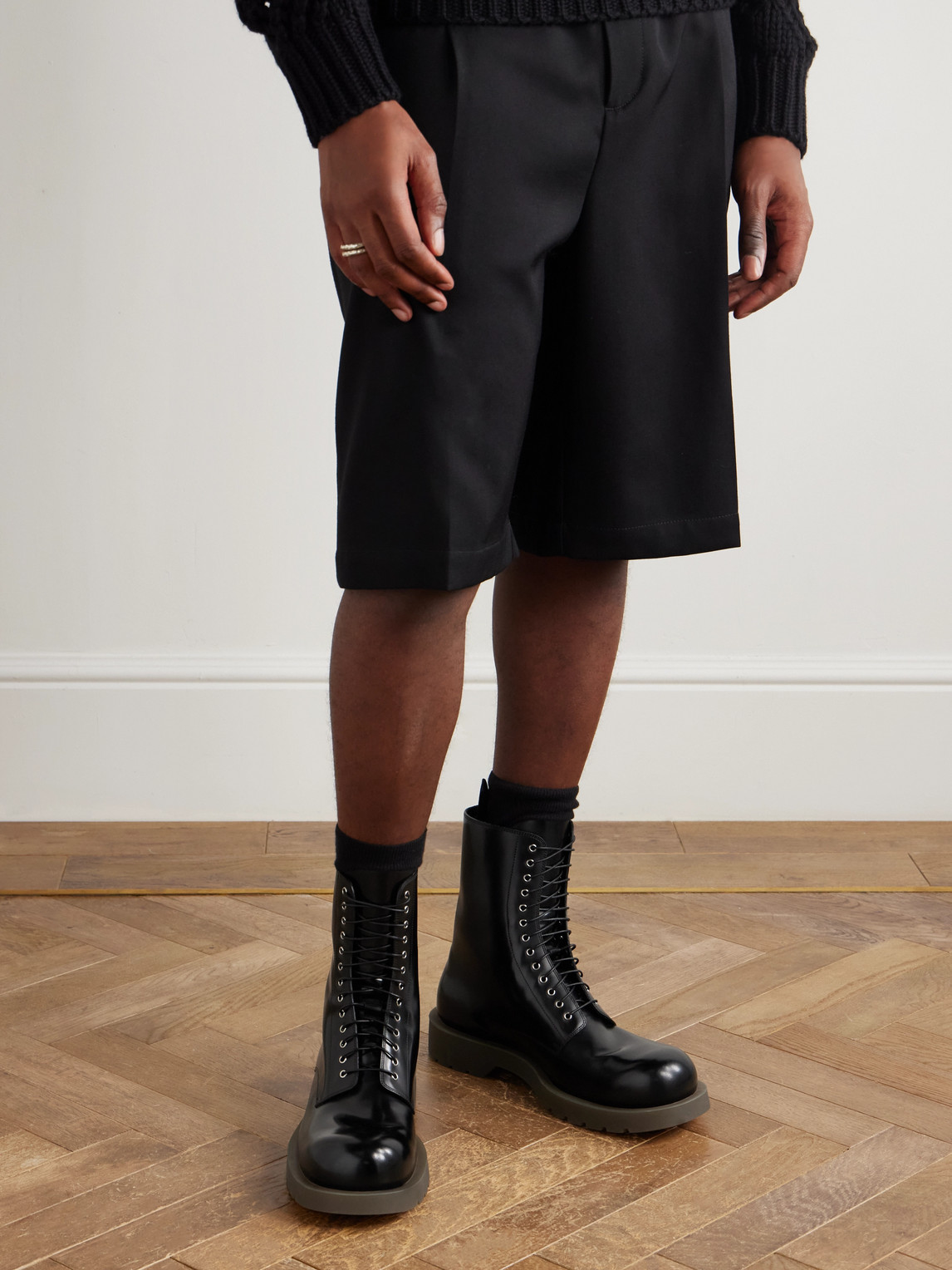 Jil Sander Ankle Boots With Chunky Sole And Pull Tab In Black