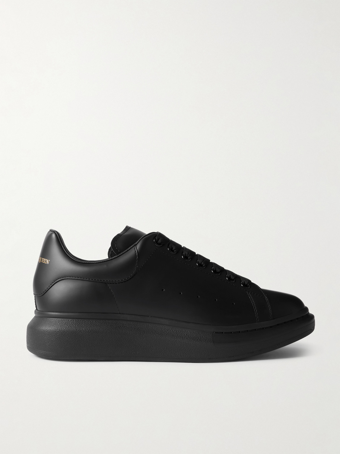 Alexander Mcqueen Men Black Oversize Sneakers With Logo Lettering On The Heel In Leather Man