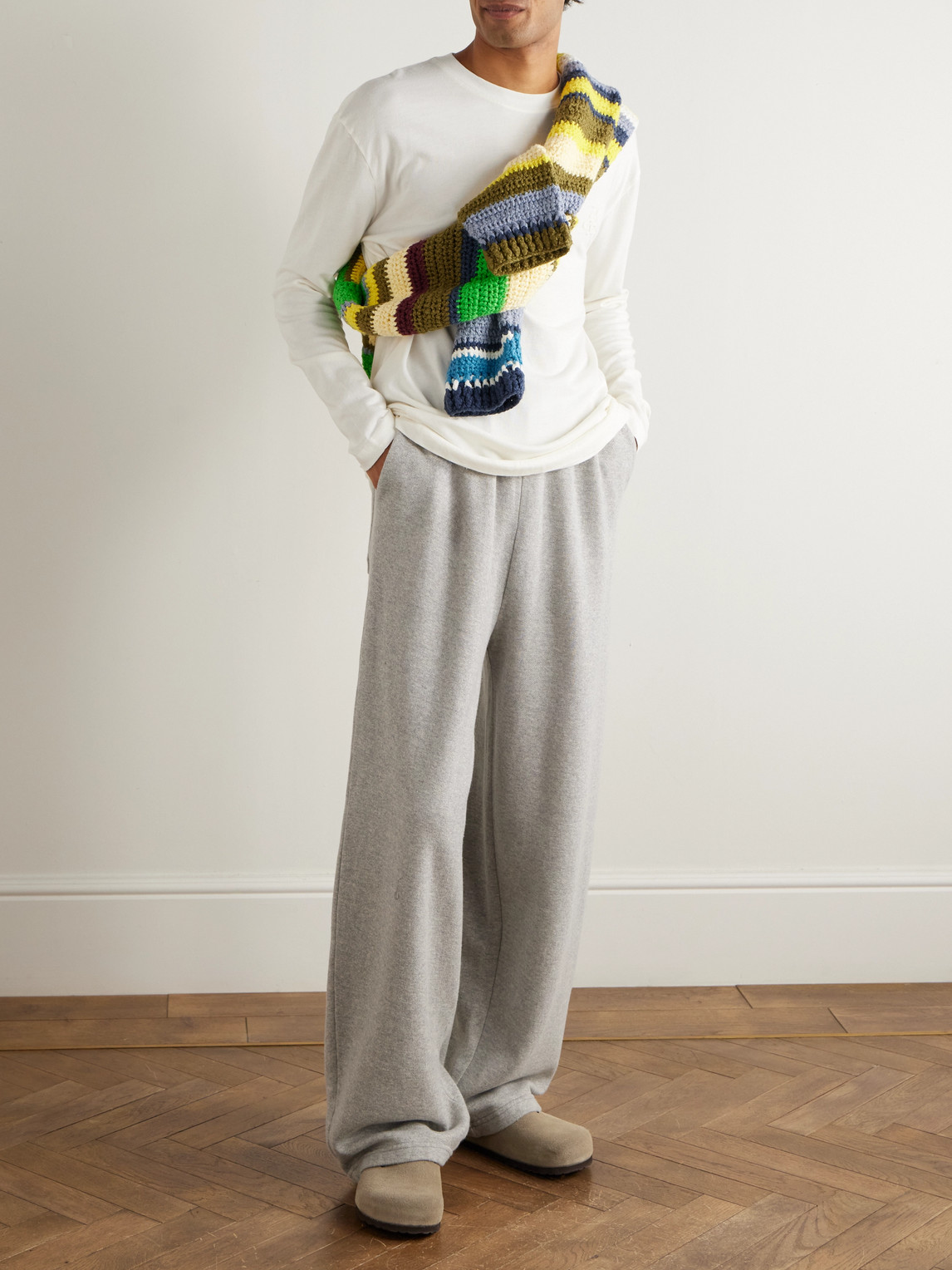 The Elder Statesman Cotton And Cashmere-blend T-shirt In Multi