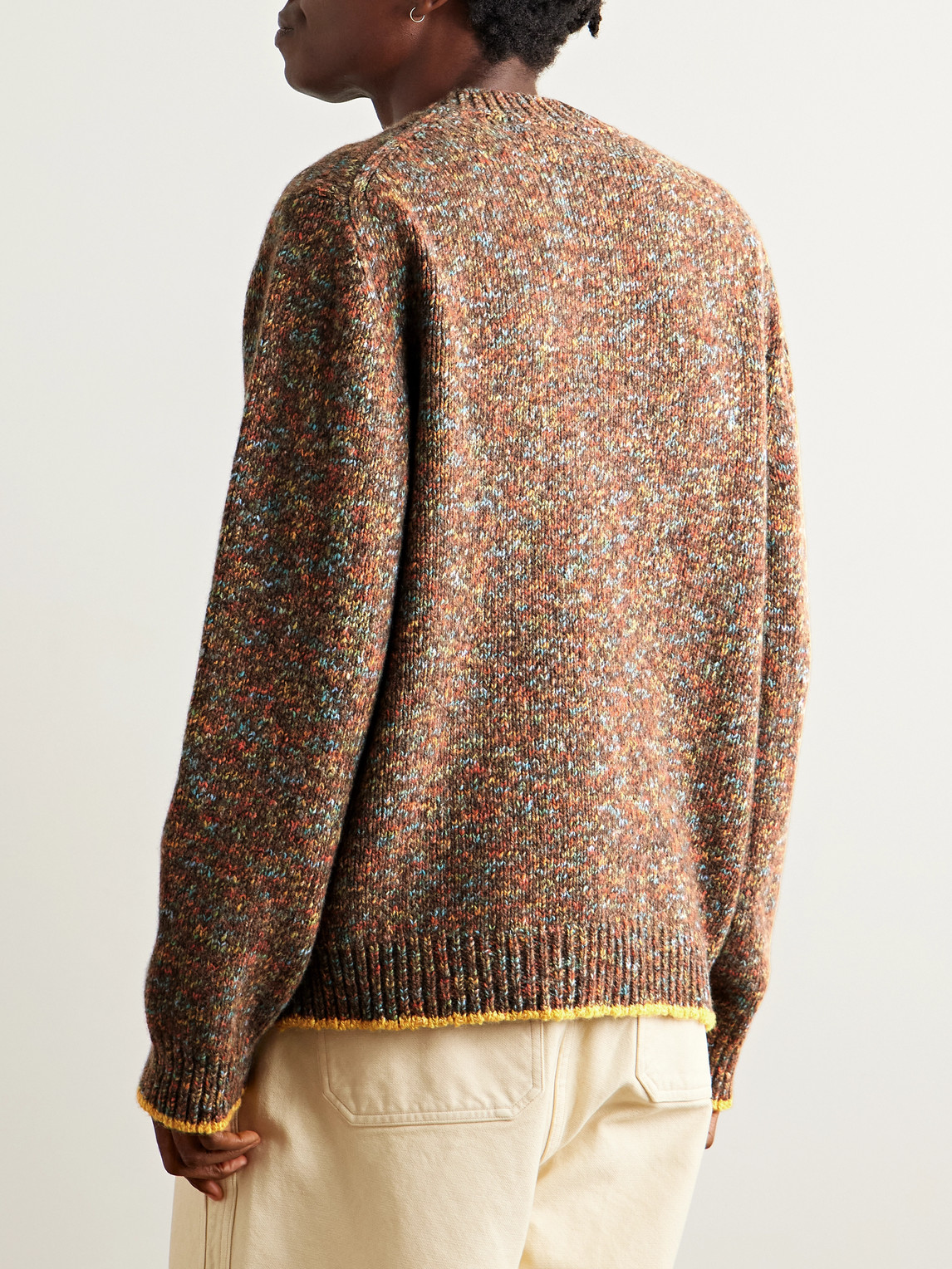The Elder Statesman Confetti Wool-blend Sweater In Brown