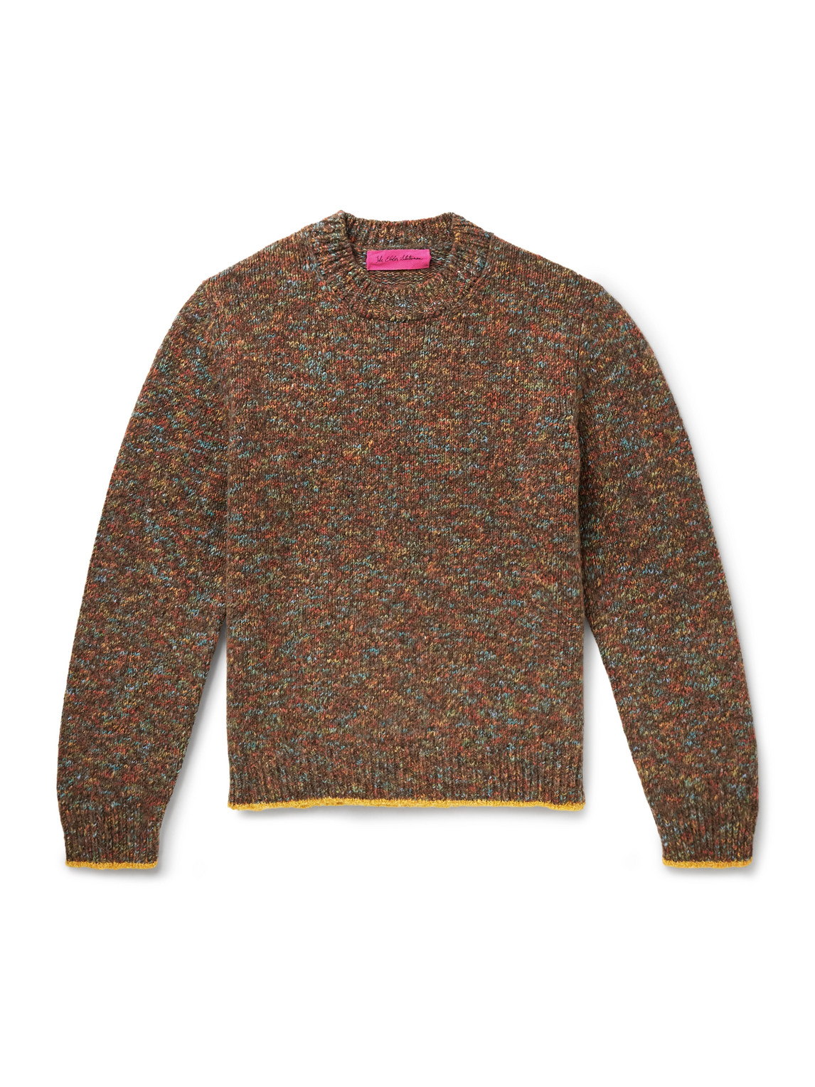The Elder Statesman Confetti Wool-blend Sweater In Brown