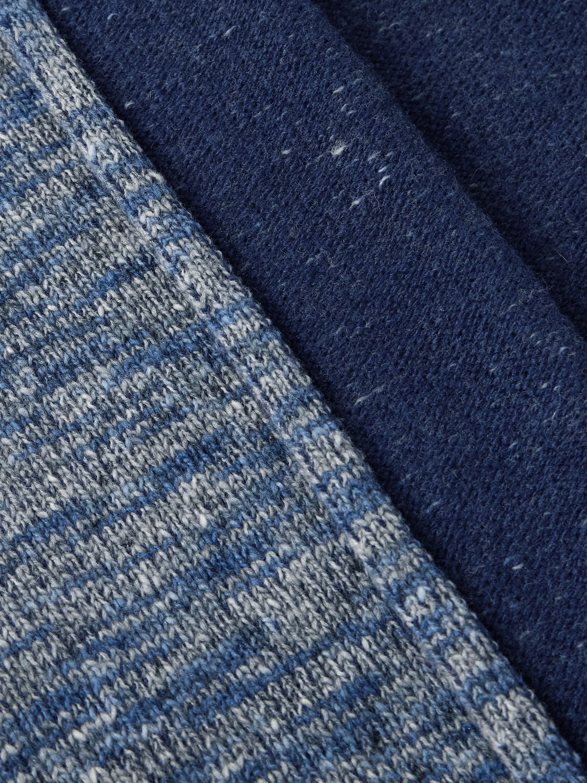 The Elder Statesman Nomad Space-dyed Wool-blend Cardigan In Blue