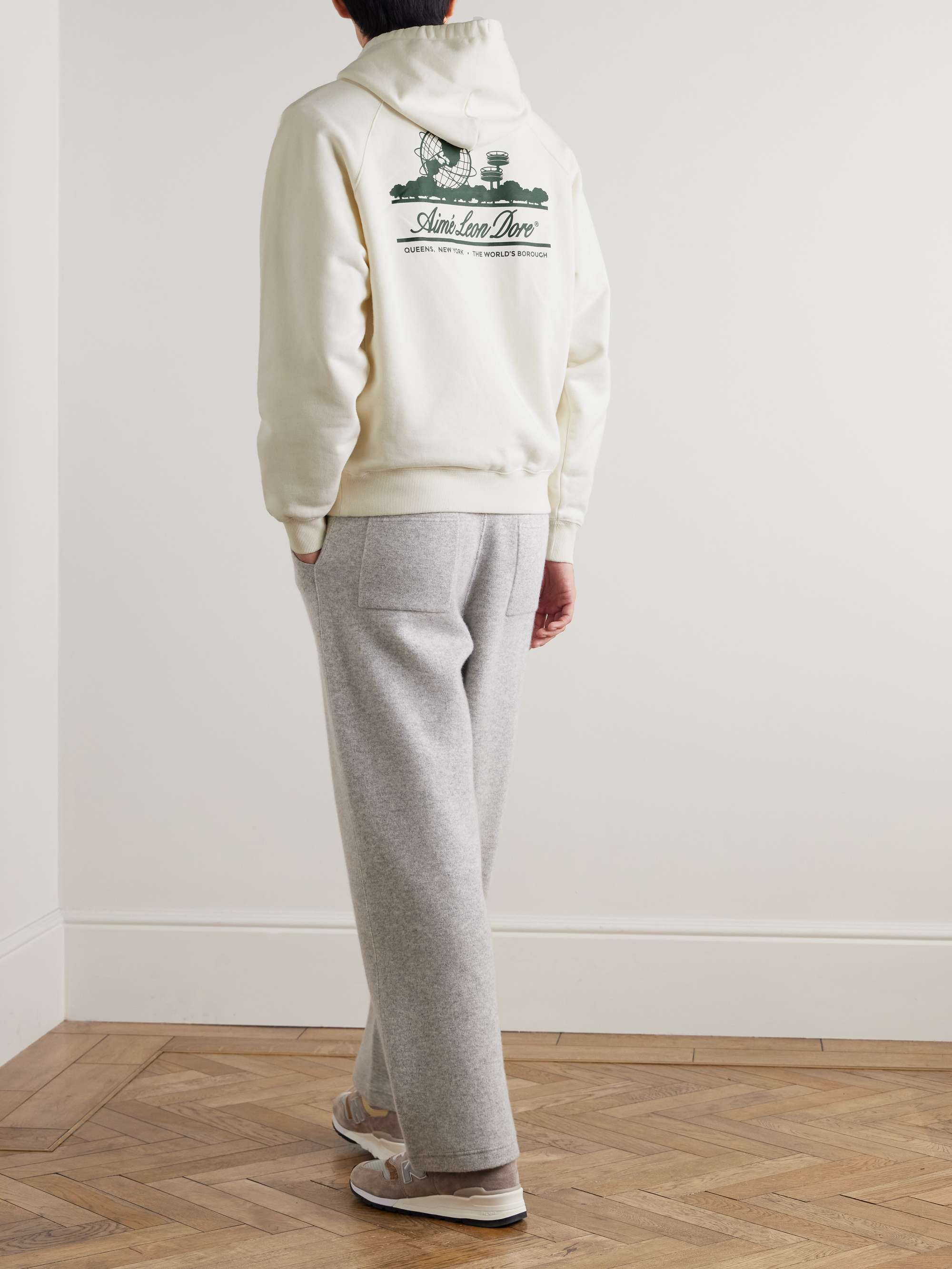 AIMÉ LEON DORE Unisphere Logo-Print Cotton-Jersey Hoodie for