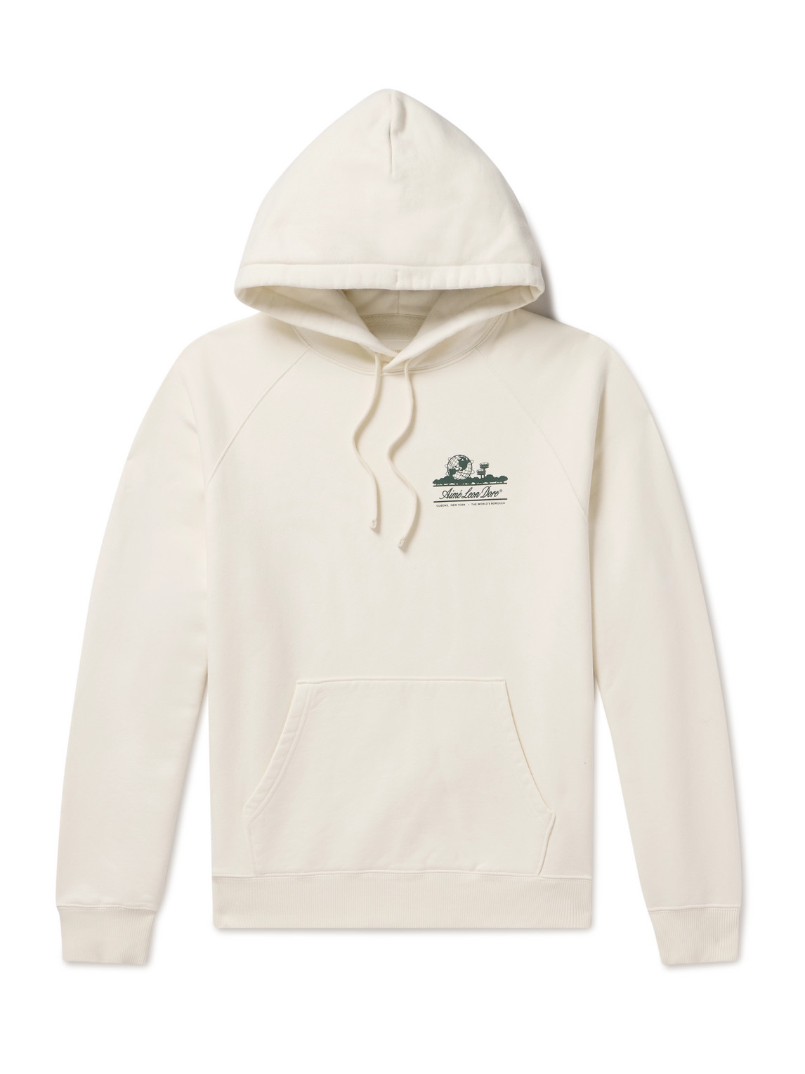 Aimé Leon Dore Unisphere Logo-print Cotton-jersey Hoodie In Neutral