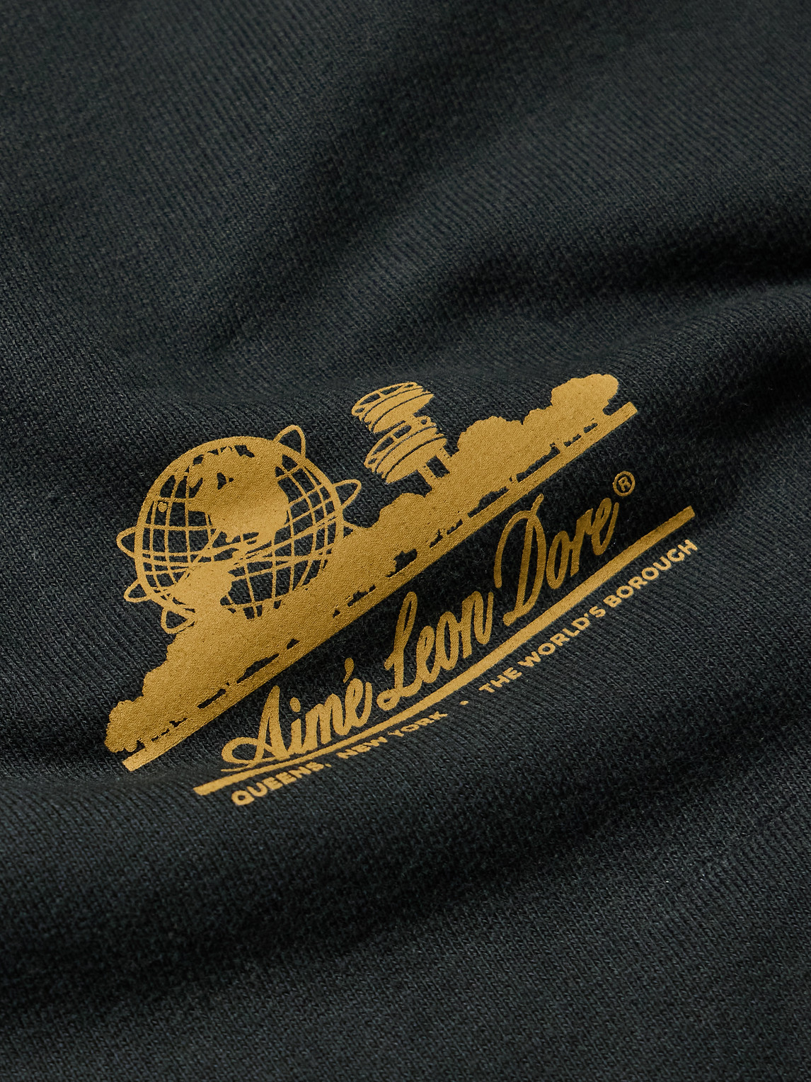 Aimé Leon Dore Unisphere Logo-print Cotton-jersey Sweatshirt In Black