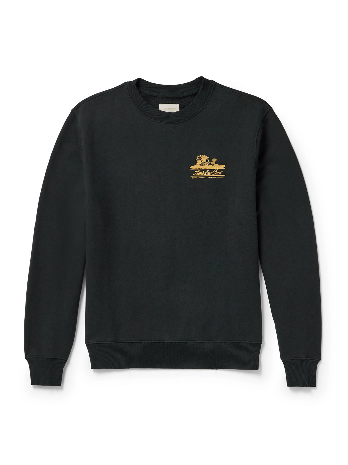 Aimé Leon Dore Unisphere Logo-print Cotton-jersey Sweatshirt In Black
