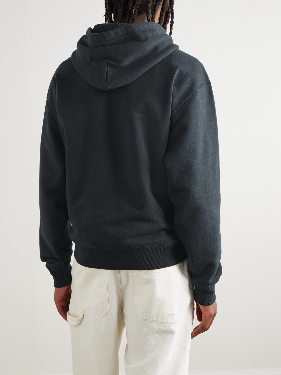 Aimé Leon Dore Logo-print Cotton-jersey Hoodie In Black
