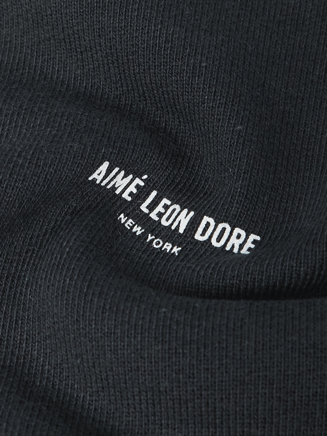 Aimé Leon Dore Logo-print Cotton-jersey Hoodie In Black