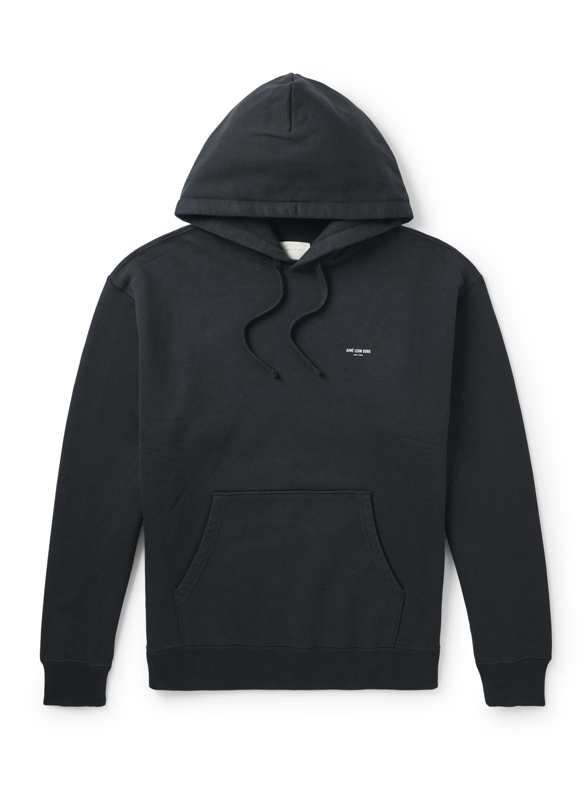 Aimé Leon Dore Logo-print Cotton-jersey Hoodie In Black