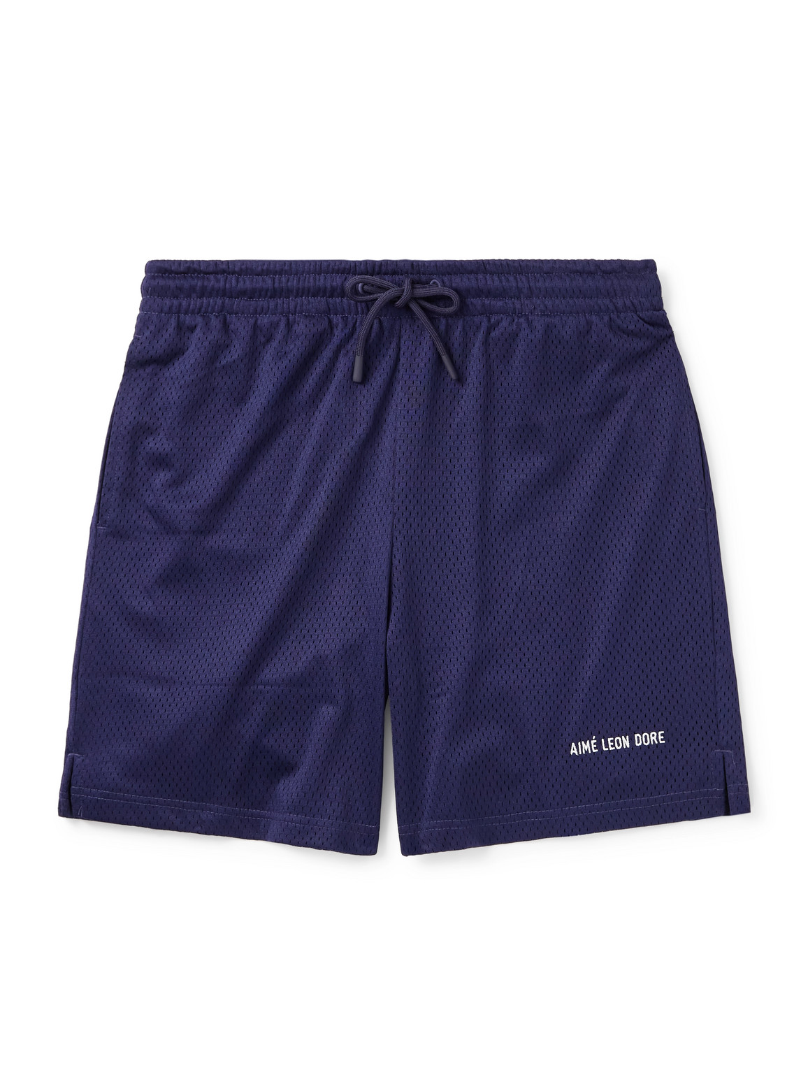 Aimé Leon Dore Straight-leg Logo-print Mesh Shorts In Blue