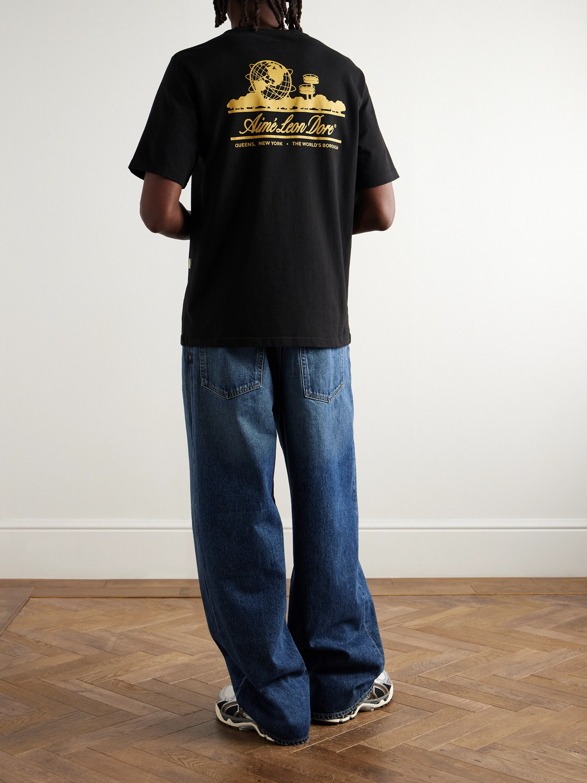 Aimé Leon Dore Unisphere Logo-print Cotton-jersey T-shirt In Black